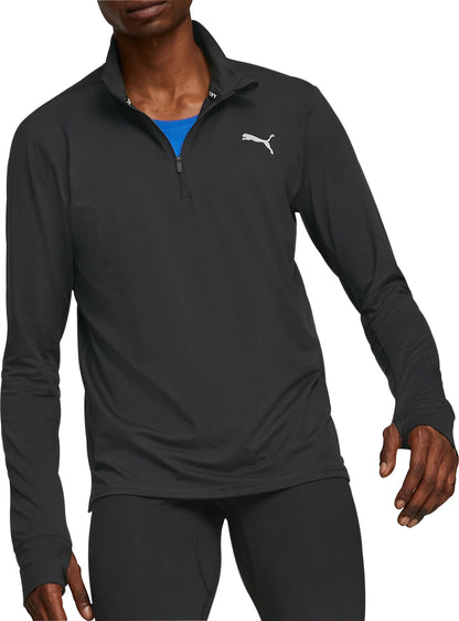 Puma Favourite Half Zip Long Sleeve Mens Running Top - Black