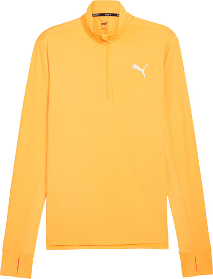 Puma Favourite Half Zip Long Sleeve Mens Running Top - Orange