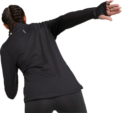 Puma Favourite Half Zip Long Sleeve Womens Running Top - Black