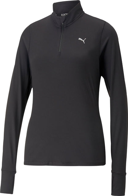 Puma Favourite Half Zip Long Sleeve Womens Running Top - Black