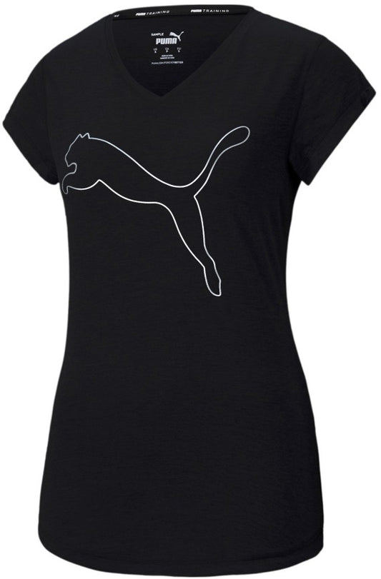 Puma Favourite Heather Cat Short Sleeve Womens Training Top - Black