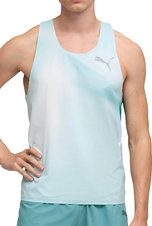 Puma LightSpeed UltraWeave Graphic Mens Running Vest - Green