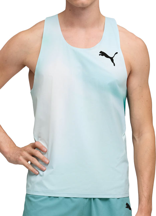 Puma LightSpeed UltraWeave Graphic Mens Running Vest - Green
