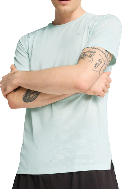 Puma Mesh Graphic Short Sleeve Mens Running Top - Blue