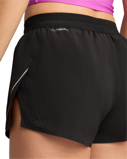 Puma Raceday UltraWeave 3 Inch Womens Split Running Shorts - Black