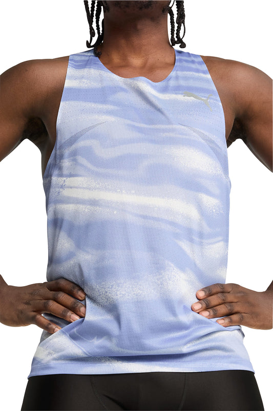 Puma Raceday UltraSpun Graphic Mens Running Vest - Blue
