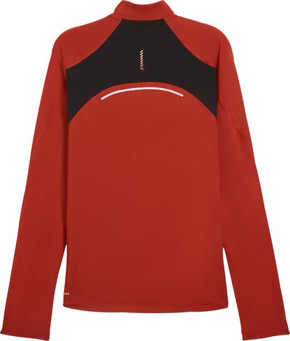 Puma Run Cloudspun Half Zip Long Sleeve Mens Running Top - Red