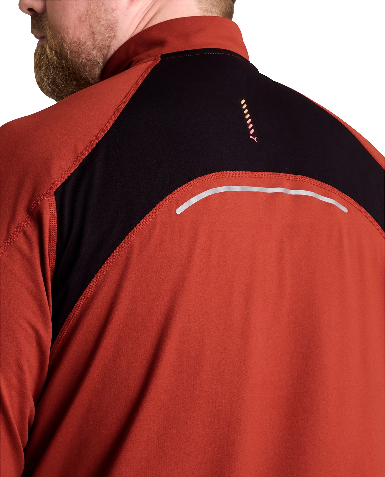 つむつむ Puma Run Cloudspun Half Zip Long Sleeve Mens Running Top - Red