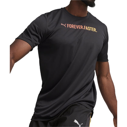 Puma Run Favourite Graphic Short Sleeve Mens Running Top - Black