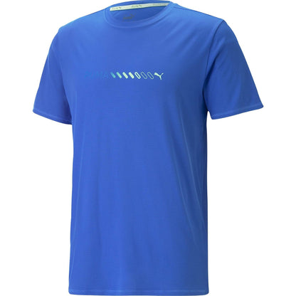 Puma Run Favourite Logo Short Sleeve Mens Running Top - Blue