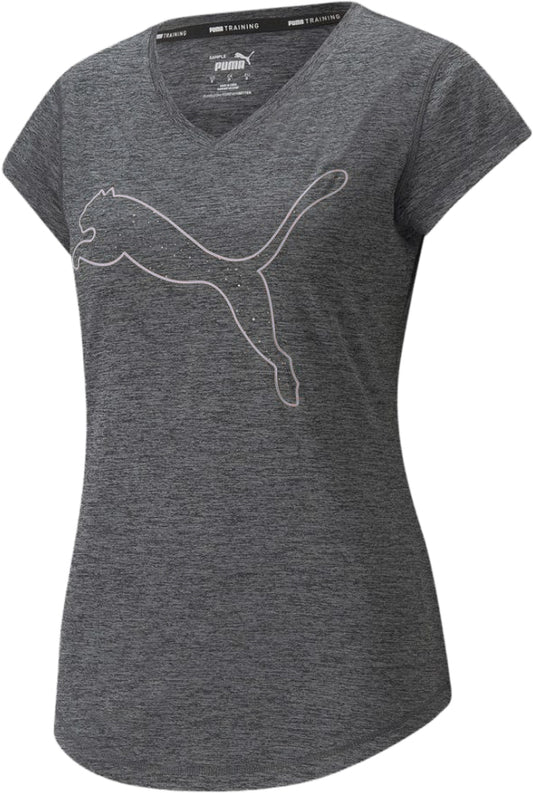 Puma Favourite Heather Cat Short Sleeve Womens Training Top - Black