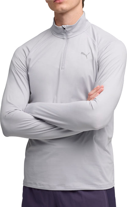 Puma Velocity Cloudspun Half Zip Long Sleeve Mens Running Top - Grey