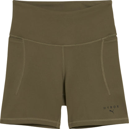 Puma X HYROX Cloudspun Womens Short Training Tights - Green