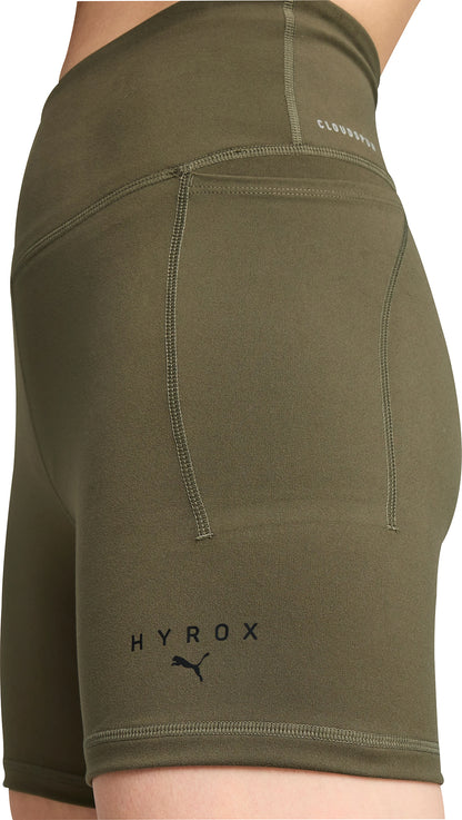 Puma X HYROX Cloudspun Womens Short Training Tights - Green