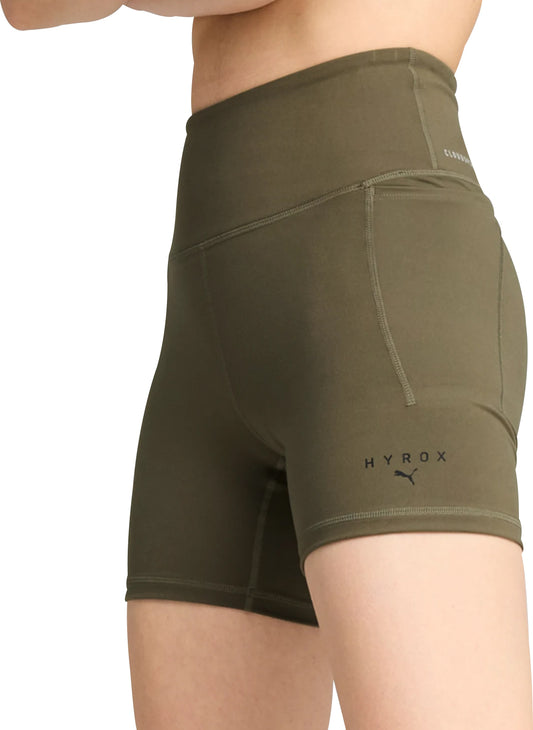 Puma X HYROX Cloudspun Womens Short Training Tights - Green