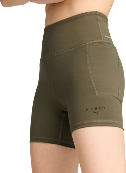 Puma X HYROX Cloudspun Womens Short Training Tights - Green