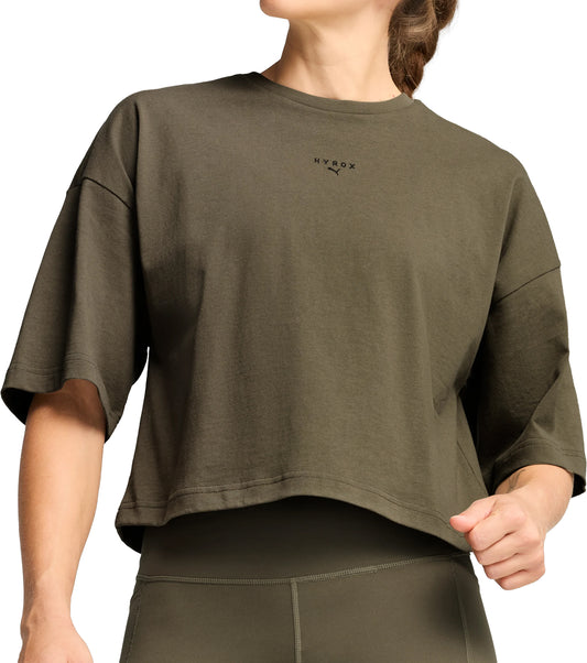 Puma X HYROX Oversized Short Sleeve Womens Training Top - Green