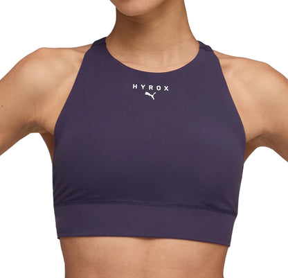 Puma X HYROX Shape Luxe High Neck Womens Sports Bra - Purple