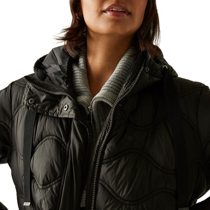 Regatta Embrie Longline Quilted Womens Padded Jacket - Black