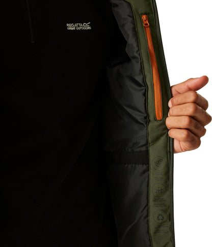 Regatta Highton Stretch Padded Mens Waterproof Jacket - Green