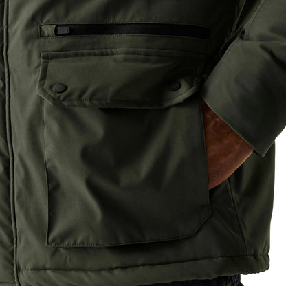 Regatta Rhodo Padded Mens Waterproof Jacket - Green