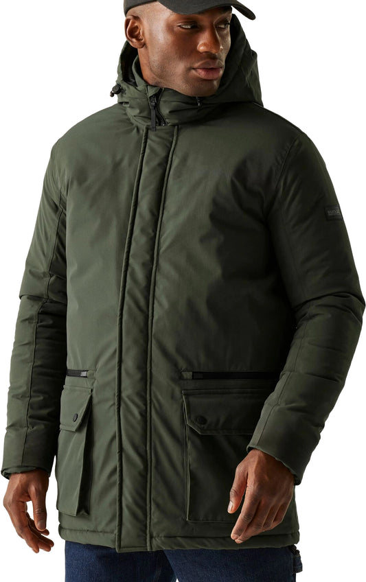 Regatta Rhodo Padded Mens Waterproof Jacket - Green