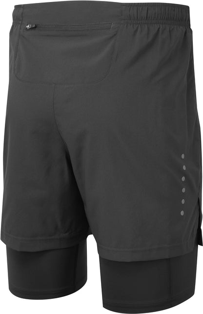 Ronhill Core 5 Inch Twin 2 In 1 Mens Running Shorts - Black
