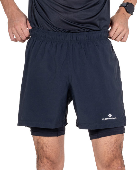 Ronhill Core 5 Inch Twin 2 In 1 Mens Running Shorts - Black