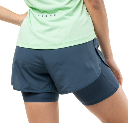 Ronhill Core Twin 2 in 1 Womens Running Shorts - Grey