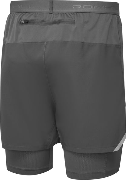 Ronhill Tech Twin 2 in 1 Mens Running Shorts - Grey