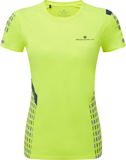 Ronhill Tech Afterhours Short Sleeve Womens Running Top - Yellow