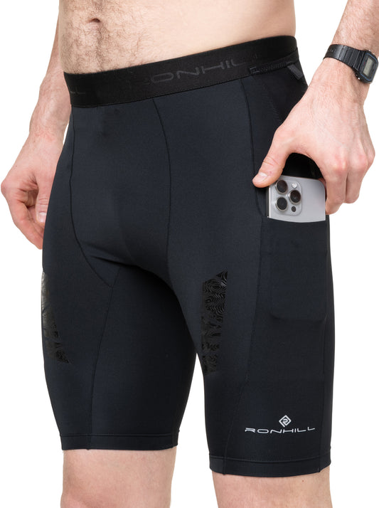 Ronhill Tech All Terrain 10 Inch Mens Short Running Tights - Black