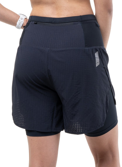 Ronhill Tech All Terrain Twin 2 in 1 Womens Running Shorts - Black