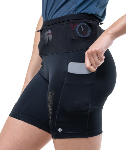 Ronhill Tech All Terrain 7 Inch Stretch Womens Short Running Tights - Black