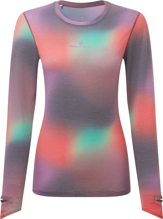 Ronhill Tech Golden Hour Long Sleeve Womens Running Top - Pink