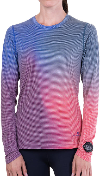 Ronhill Tech Golden Hour Long Sleeve Womens Running Top - Blue