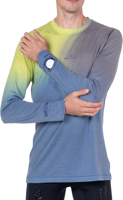 Ronhill Tech Golden Hour Long Sleeve Mens Running Top - Blue