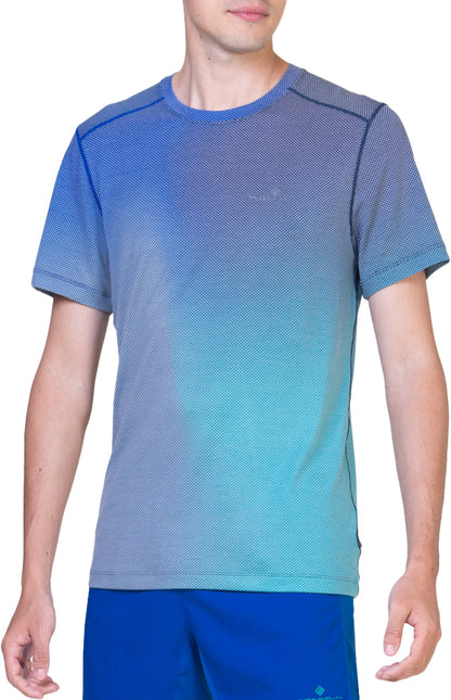 Ronhill Tech Golden Hour Short Sleeve Mens Running Top - Blue