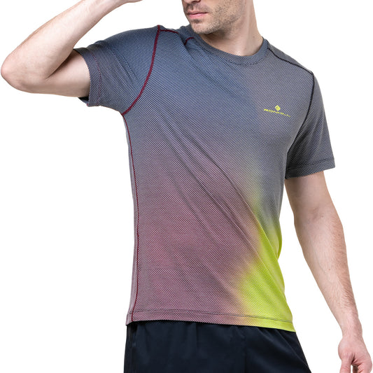 Ronhill Tech Golden Hour Short Sleeve Mens Running Top - Blue