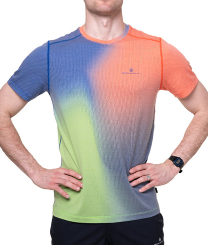 Ronhill Tech Golden Hour Short Sleeve Mens Running Top - Blue