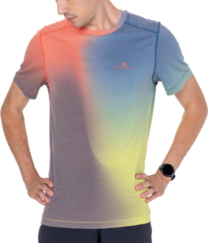Ronhill Tech Golden Hour Short Sleeve Mens Running Top - Red