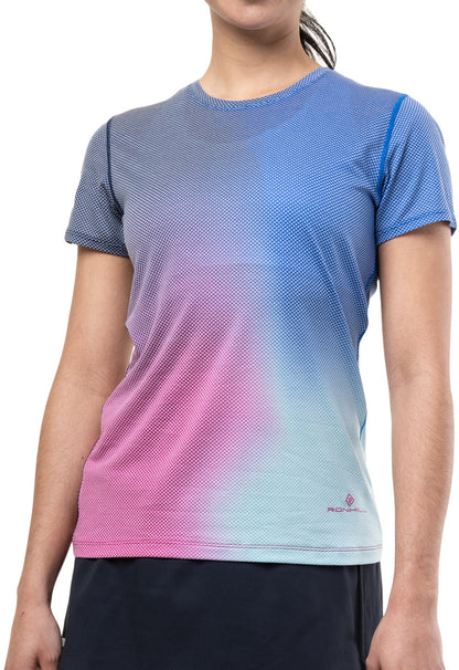 Ronhill Tech Golden Hour Short Sleeve Womens Running Top - Pink