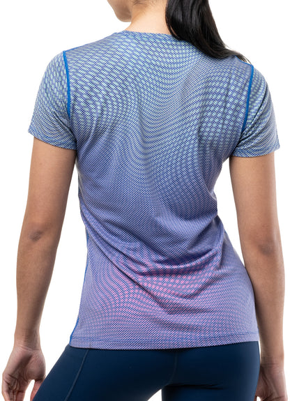 Ronhill Tech Golden Hour Short Sleeve Womens Running Top - Blue
