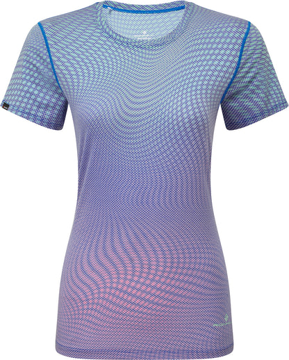 Ronhill Tech Golden Hour Short Sleeve Womens Running Top - Blue