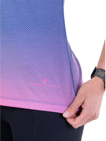Ronhill Tech Golden Hour Short Sleeve Womens Running Top - Pink