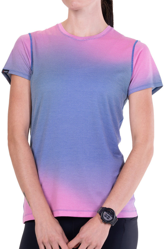 Ronhill Tech Golden Hour Short Sleeve Womens Running Top - Pink