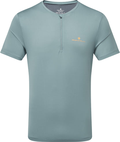 Ronhill Tech Half Zip Short Sleeve Mens Running Top - Green