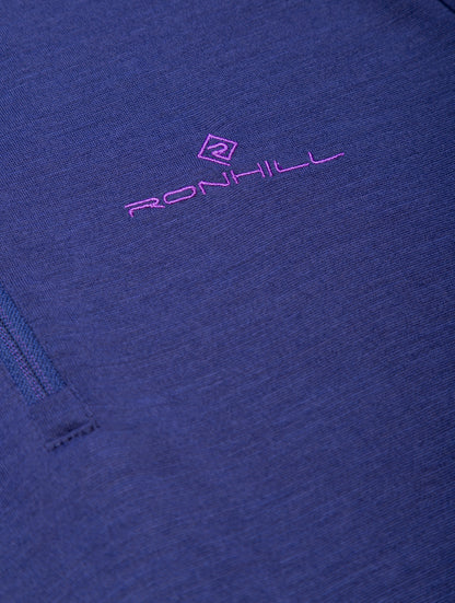 Ronhill Tech Merino Half Zip Long Sleeve Womens Running Top - Blue