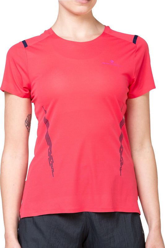 Ronhill Tech Race Short Sleeve Womens Running Top - Pink