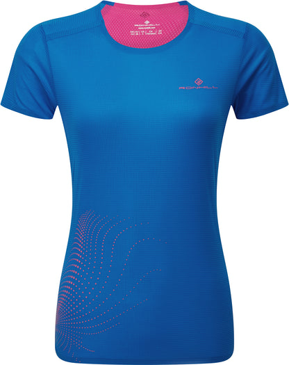 Ronhill Tech Race Short Sleeve Womens Running Top - Blue